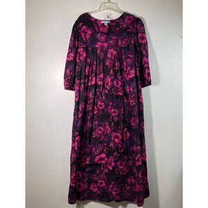 Womens Only Necessities Zip Front Floral MIdi Maxi Dress Black Red 18/20 L Pocke